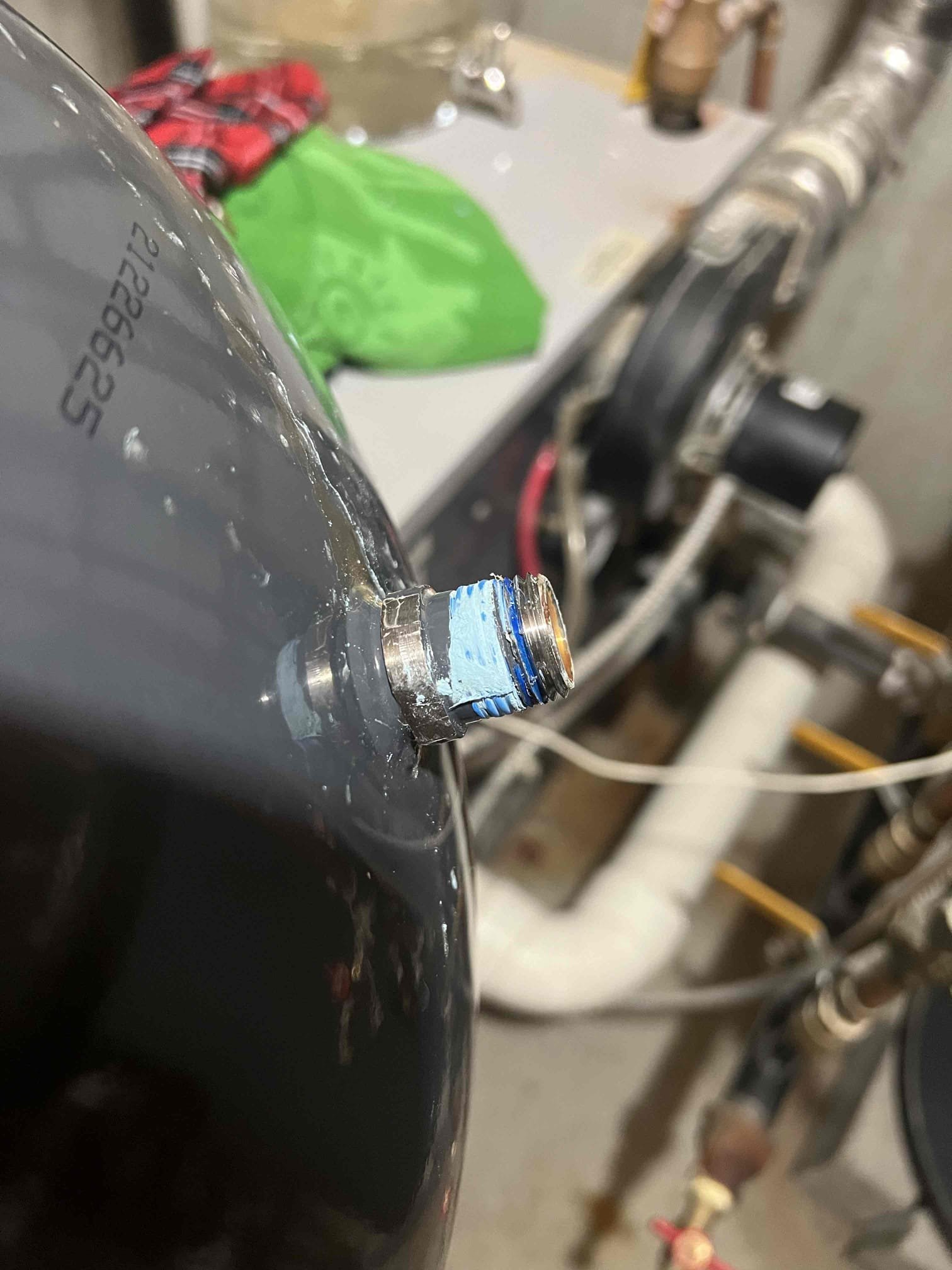 Arrived onsite to investigate a leak above the expansion tank on the boiler. The expansion tank had been replaced a few days prior. Upon arrival, the fitting on top of the expansion tank was found to be cracked and had already been removed by the customer. I reinstalled the expansion tank without the cracked fitting and verified proper operation. System is working properly at this time. This visit was covered under Jerm’s warranty.