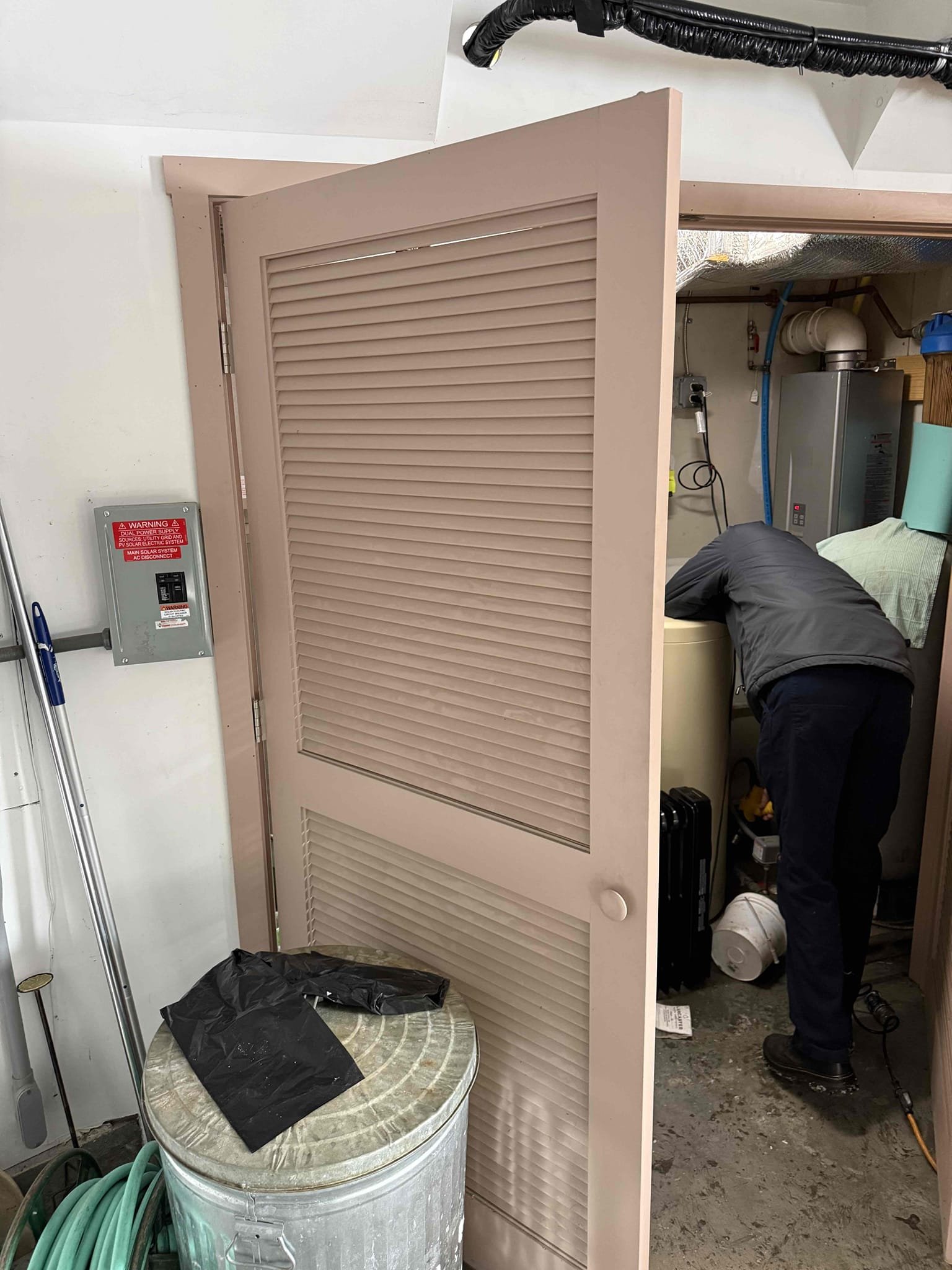 Due to the home having no water, an additional hour was spent attempting to thaw frozen pipes at the pressure tank. At the time of service, water had been restored up to the pressure tank; however, the main water lines supplying the home remained frozen and required continued thawing to restore full water service. Upon partial water restoration, it was discovered that the pressure tank bladder had failed, causing the system to short cycle and the pump to turn on and off rapidly. Based on this finding, estimates for pressure tank replacement were to be emailed to the customer. To prevent further strain on the well pump, the water softener was placed into bypass and unplugged so that a regeneration cycle would not occur while the pump was short cycling.