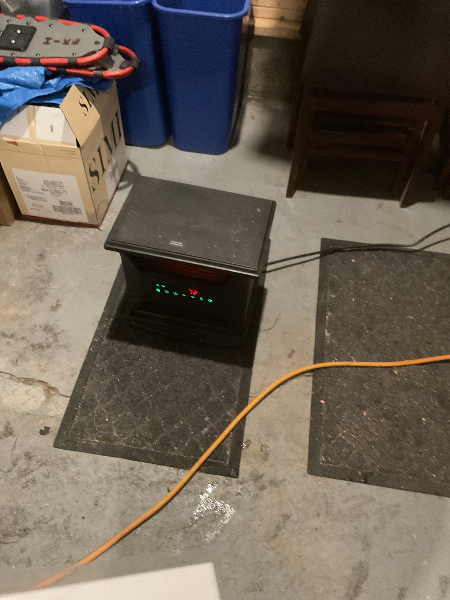 Upon arrival customer had a weak water supply in their cold side of their lav, no hot water in the lav, and no water at the washer box. The pipes feeding this section of the house were under the house in a crawl space approximately 1 foot tall. This crawl space was very cold even after the customer put space heaters in the garage. 

I cut a hole in the drywall large enough to crawl through and was able to asses the situation from that point. A started to pull down rigid insulation and fiberglass insulation in order to gain access to the waterlines. After pulling down several sections of rigid insulation and fiberglass insulation I was able to find the cold spot where the waterlines. I then used my heat gun to thaw the frozen section of waterlines. I tested the fixture and had restored water to all fixtures. I then put the insulation back into place to prevent freezing left the access panel open to allow heat into the crawl space. 

I left the water trickling and the access hole open to