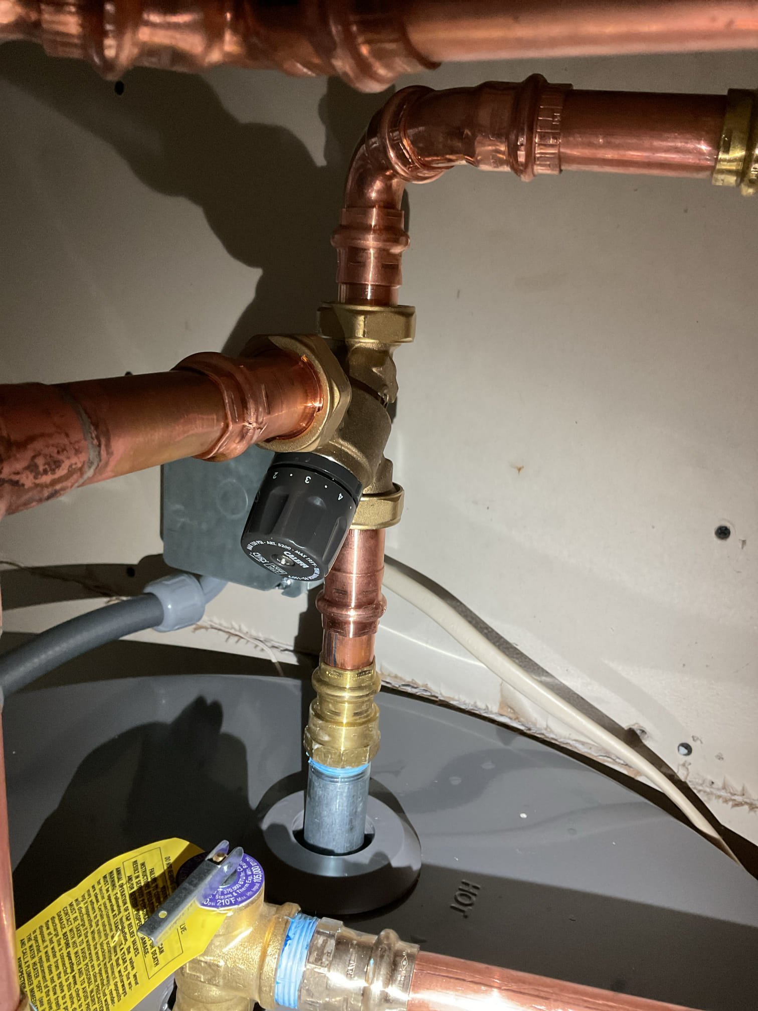 The existing water heater was found to be overheating and not operating properly. It was removed and replaced with a customer-supplied water heater to restore safe and reliable hot water service. The scope of work included disconnecting and removing the old unit, installing the customer-provided water heater, and completing all necessary plumbing and electrical connections. After installation, the system was filled, powered on, and thoroughly tested to verify proper operation, accurate temperature control, and leak-free performance. Due to it being a customer supplied unit Jerms has a 3 year workman ship warranty it dose not have a 1 year parts warranty.