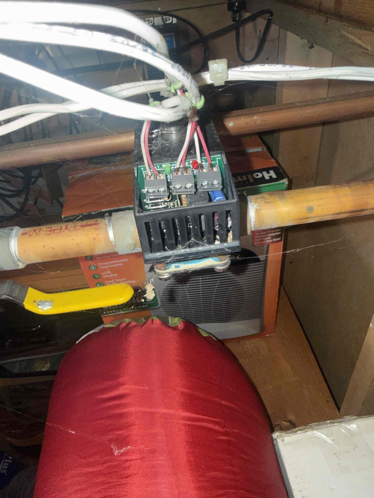 The customer reported a loss of heat in the home. She stated that she attempted to reset the boiler once; however, the boiler did not attempt to fire.

Upon arrival, I found the burner motor had tripped and failed. The burner motor and nozzle were replaced, and the boiler was restarted. I allowed the boiler to run up to the high limit and observed system pressure rising to approximately 40 PSI. At that time, the pressure relief valve did not discharge.

The expansion tank and pressure relief valve were replaced. After restarting the boiler, system pressure stabilized at approximately 20 PSI. During operation, the relay control board was observed chattering.

Further inspection revealed a failed automatic zone valve (AutoMag) serving the second-floor heating zone. Power to the automatic zone valve was disconnected, which resolved the control board chattering issue.

Due to the age of the system and the overall condition of the boiler and its components, boiler replacement is strongly re