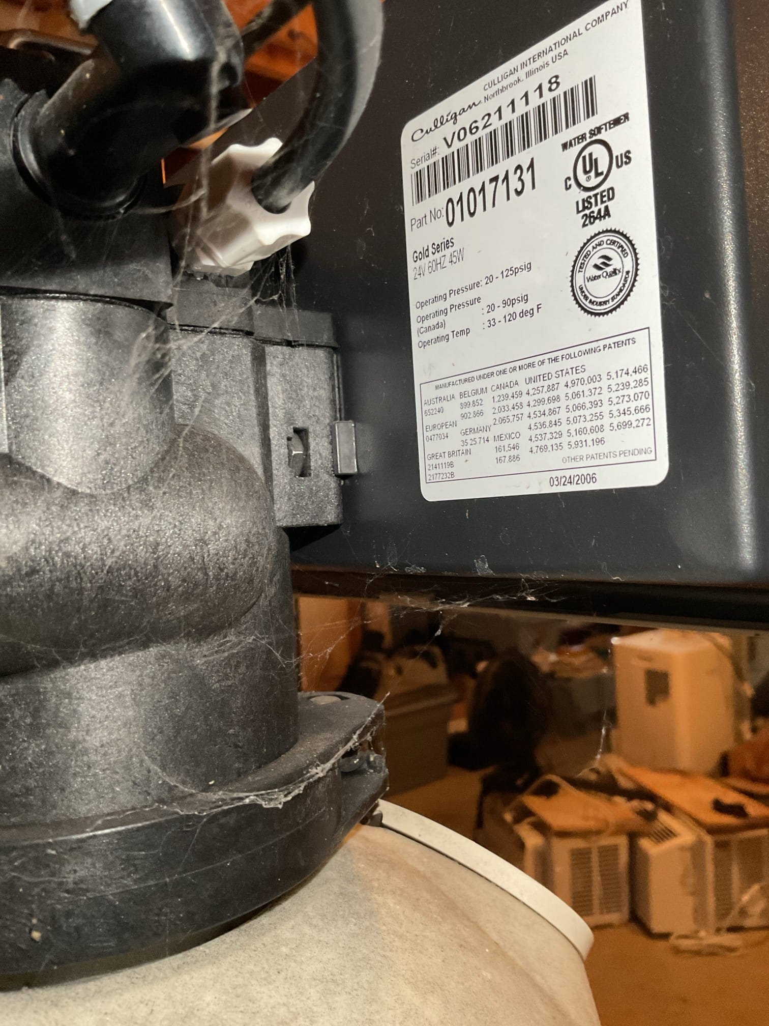 Customer had a softener that is almost 20 years old. It is not treating the water at this time, has not been serviced in approximately 5 years, and has not used salt in 6 months. 

I took pre and post field tests along with a water sample on the raw side for a more comprehensive analysis. 

Raw field tests: PH:6.5 H:13 FE:0 smell:No color:No 

Treated field test: PH:6.5 H:13 FE:0 Smell:No color:No

I gave an estimate to replace water softer to resolve hardness issue and will verify with water sample analyst that no other treatment is necessary to resolve staining issues. 