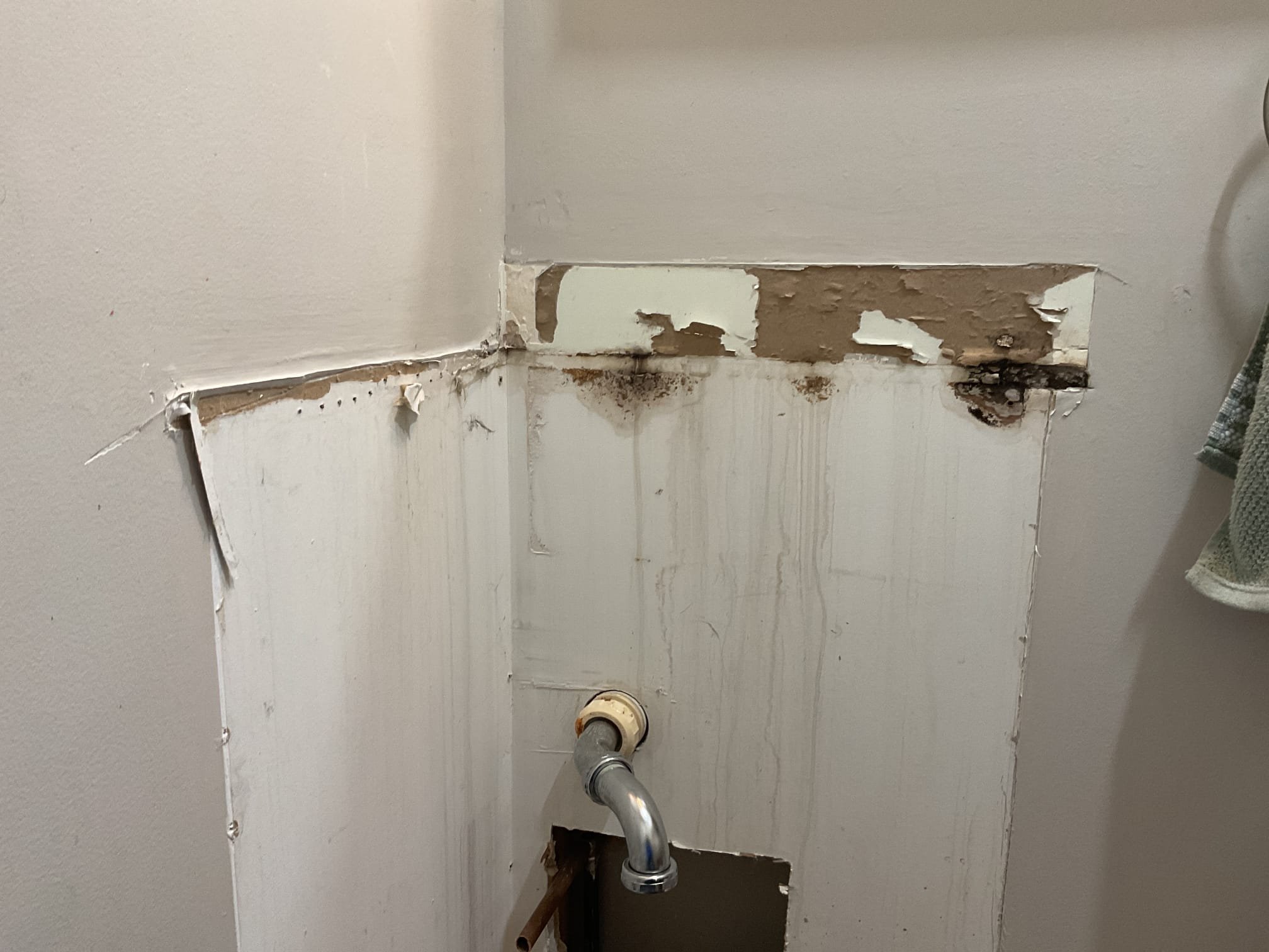 At the homeowner’s request, our team removed the existing bathroom vanity to allow for plumbing modifications in preparation for a new vanity installation. The subfloor was carefully cut and accessed to reroute the existing water supply lines so they now exit through the wall rather than through the floor, accommodating the design and plumbing requirements of the new vanity.

Additionally, the drain line was repositioned and centered to align with a shelf feature in the new vanity, ensuring proper fit, function, and long-term accessibility. All plumbing adjustments were completed to support correct alignment and future installation.

The homeowners elected to handle disposal of the old vanity and installation of the new vanity themselves in order to reduce overall project costs. Our work scope was limited to removal of the existing vanity and completion of the necessary plumbing and subfloor modifications to support the new layout.

Water service was restored upon completion of the wor