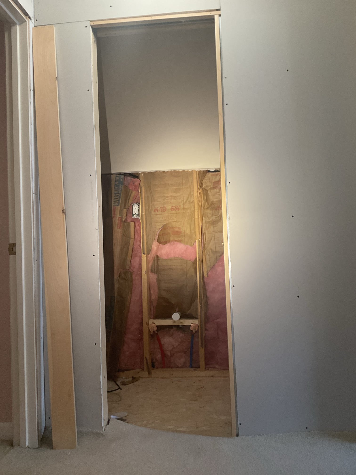 For this job I met with the homeowners to discuss the proposed second floor bathroom installation. Another contractor had previously started the installation of the pvc drainage and pex water supply pipes. After further investigation, some of the connections that were made are not approved under the VT State plumbing code. In order to complete the project, a number of connections will have to be replaced. For example, rubber fernco fittings were used within the ceiling/floor assembly and sanitary tee fittings were used instead of a directional wye combo fitting. Estimates may be sent via email. The homeowners were going to discuss the next steps amongst themselves and a phone conversation will be scheduled to determine the next steps. 