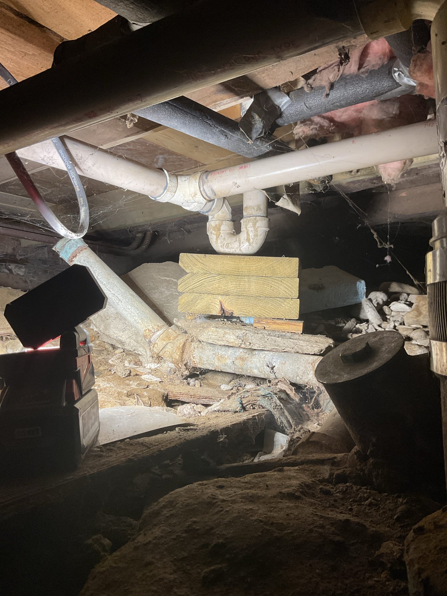 Customer had a backed up kitchen drain. Upon inspection I found several leaks, back pitched drainage, and several non code compliant connections. This was the reason for the backed up line. I tested the fixtures down line of the kitchen sink and found that they were draining fine, implying that the issue was not a main drain backup. 

I made an estimate for a complete replumb of the drain and a membership to Jerm’s Home Care Club. Customer signed off on both and work will be done Monday. 