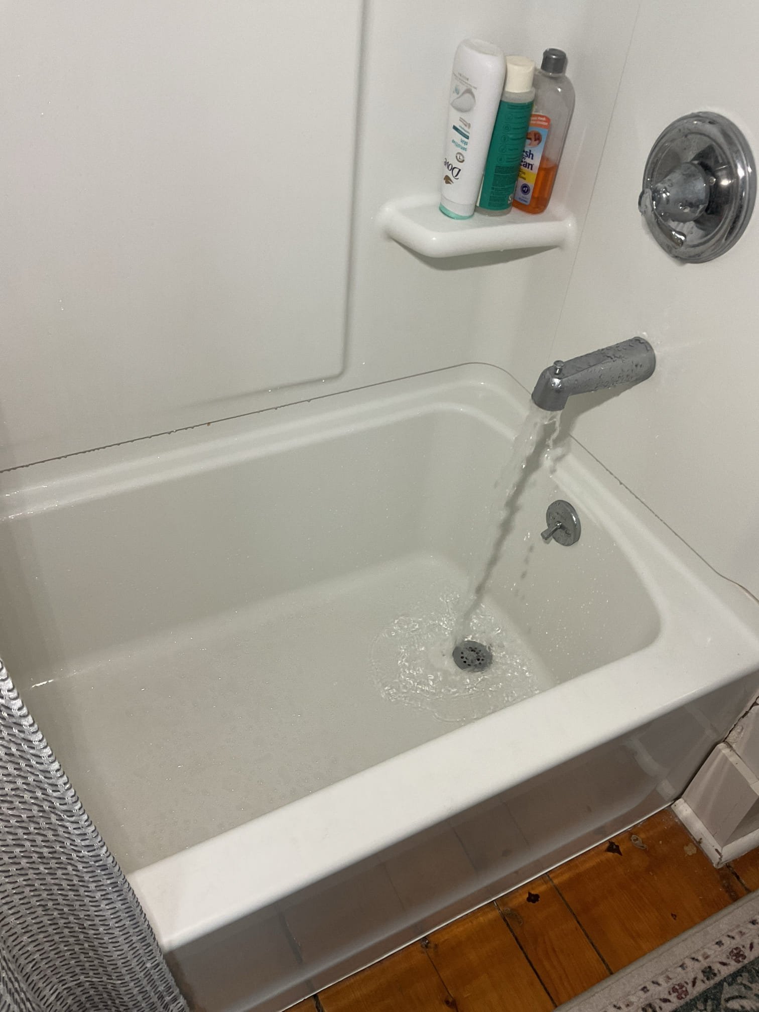 Upon arrival customer had a backed up kitchen sink drain. Drain was back pitched with incorrect fittings and leaking in several spots. This was due to the lack proper supports and non code compliant fittings. To resolve this issue tech recommended cutting out kitchen sink drain and tub trap. Customer signed off on work and techs went forward with the estimate.

Techs started by cutting a hole through the floor under the kitchen sink. Techs then proceeded to remove the air admittance valve, p-trap, kitchen sink drain branch, and tub/shower p-trap. Techs then installed a new air admittance valve, p-trap, kitchen sink drain branch, and tub/shower trap with 4 properly spaced Milford hangers and a clean out for improved support and serviceability. Techs also added a board to patch hole under kitchen sink and escutcheons to cover holes and improve aesthetics.

Techs then ran tub and kitchen sink for approximately 20 minutes to test for leaks and proper drainage. Drains held and drained prope