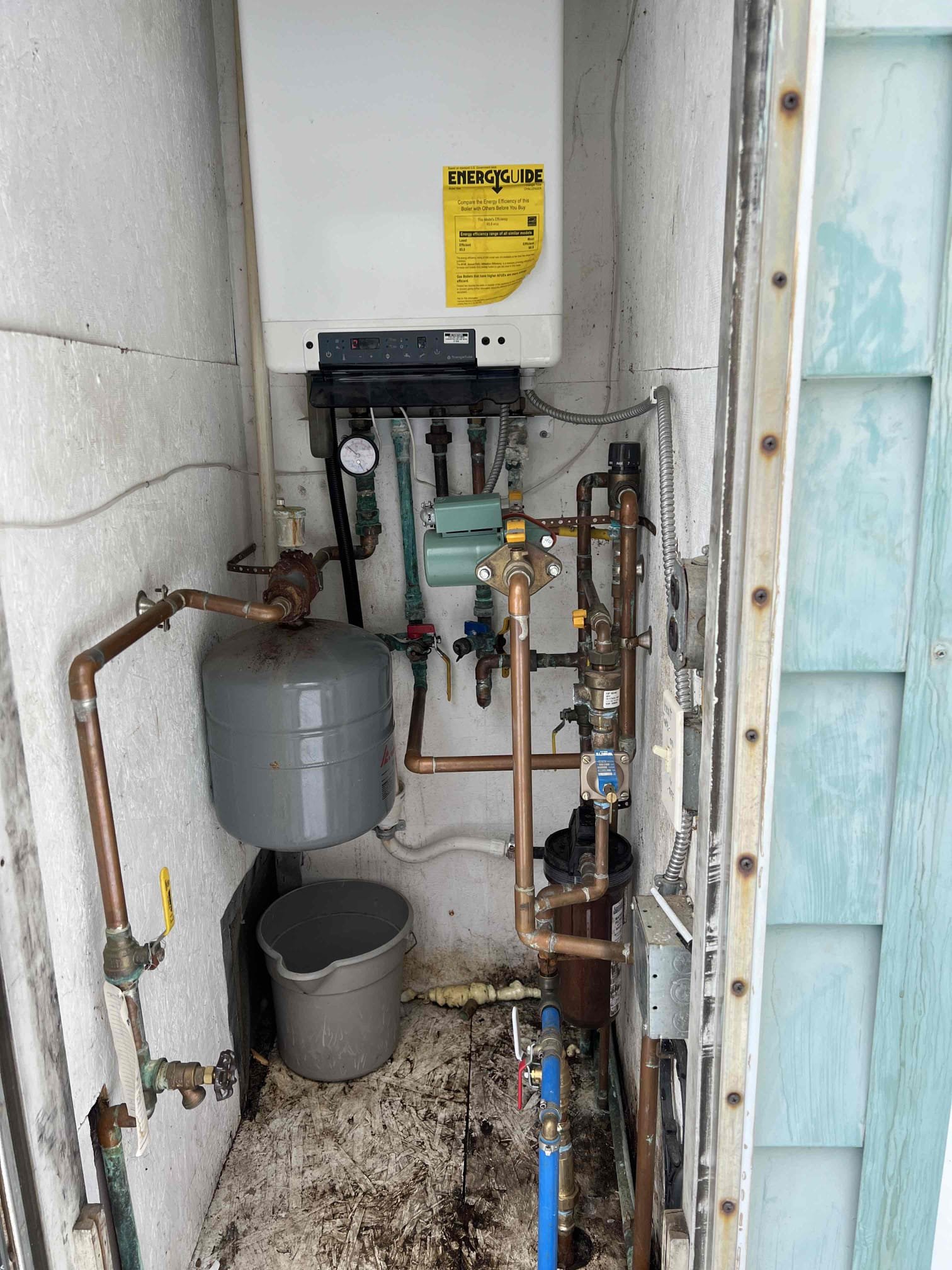 Arrived onsite to investigate a no–hot water issue on a propane combi boiler. After speaking with the customer, it was determined that the domestic hot water line had frozen. With the customer’s approval, I attempted to thaw the piping using a heat gun. After approximately one hour with no success, I recommended placing a space heater in the boiler closet. Within a few minutes of running the space heater, hot water was restored. Verified proper system operation and confirmed there were no water leaks at this time.