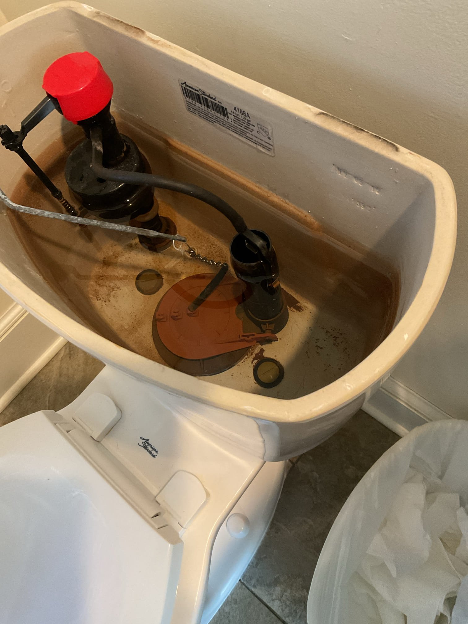 For this call we looked at two toilets within residence that were experiencing problems. The upstairs apartment toilet was constantly running, upon inspection we found that the fill valve was set too high prevent water from stopping. Lowered fill level to 1/2” below overflow pipe and confirmed proper operation of toilet with no issue at current time. The downstairs powder room toilet was rocking from the base slightly on the left side of toilet. This toilet was reset in Oct. of 23 and was still under workmanship warranty. Pulled toilet and replaced screws for metal flange, installed plastic spacer to raise flange, new wax ring and toilet bolts. Mounted toilet using toilet shims and tightening firmly, we confirmed no rock or movement of toilet. Connected supply line and flushed toilet numerous times to confirm no leaks at current time. Applied bead of caulking around base of toilet for added stability and ease of cleaning.