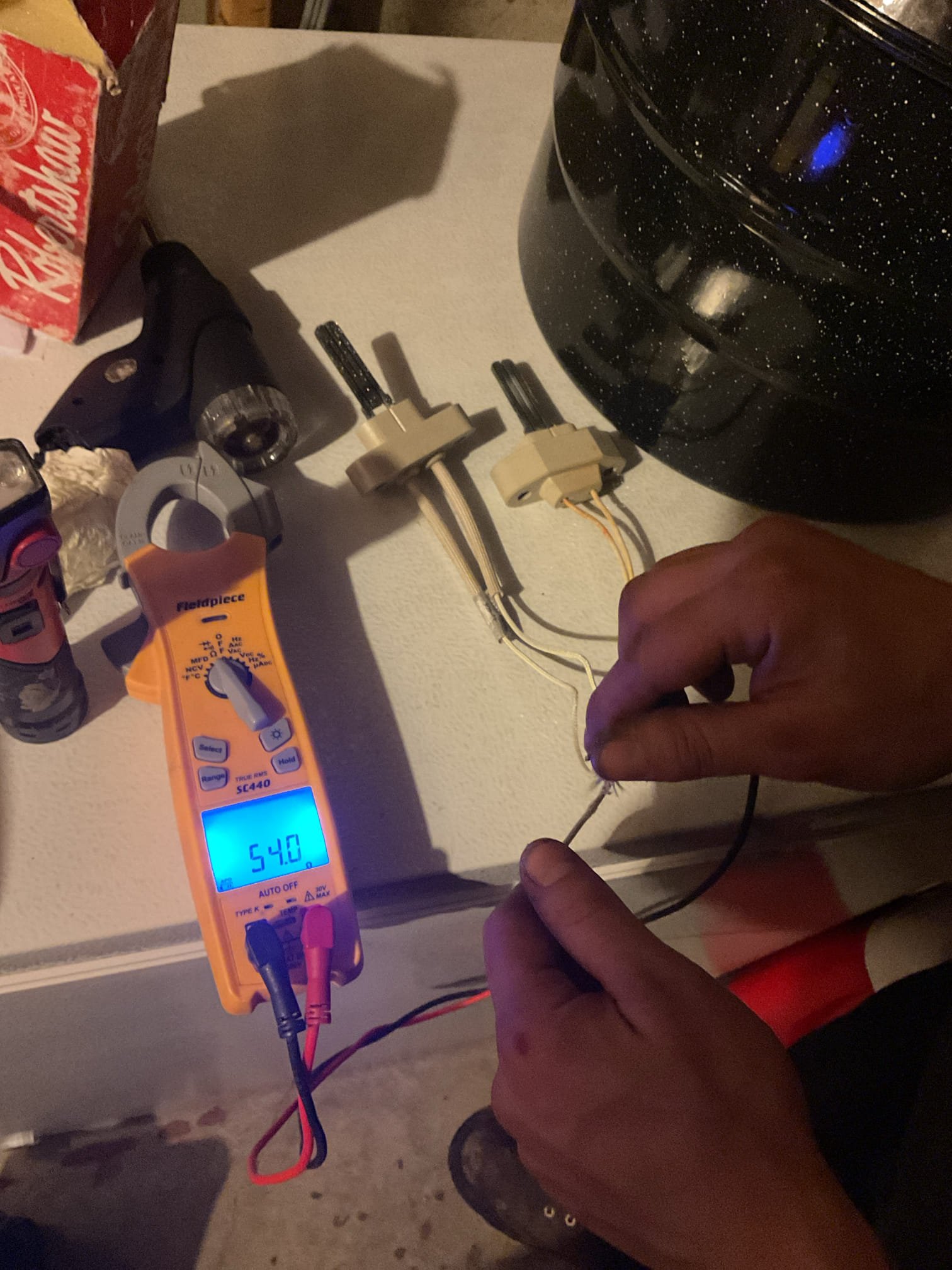 Arrived on site to perform an annual tune up on a propane boiler. After our initial inspection, we noticed a hyvent was leaking so we provided an estimate for the tune up and replacing the hyvent. Both were accepted.

We then performed the tune up on the propane boiler. The tune up included inspecting flame sensor and igniter. We found that the igniter was visibly worn and also tested at above 110ohms. This indicates a failing or weak igniter and should be replaced. We got approval so we swapped it out. We then performed a combustion analysis, a gas pressure test and checked for CO leaks to verify system is operating properly. Combustion analysis and gas pressure was good. System is operating properly at this time.

Due to the age of boiler, we recommend starting to think about replacing it in the near future.

Thank you for your business!