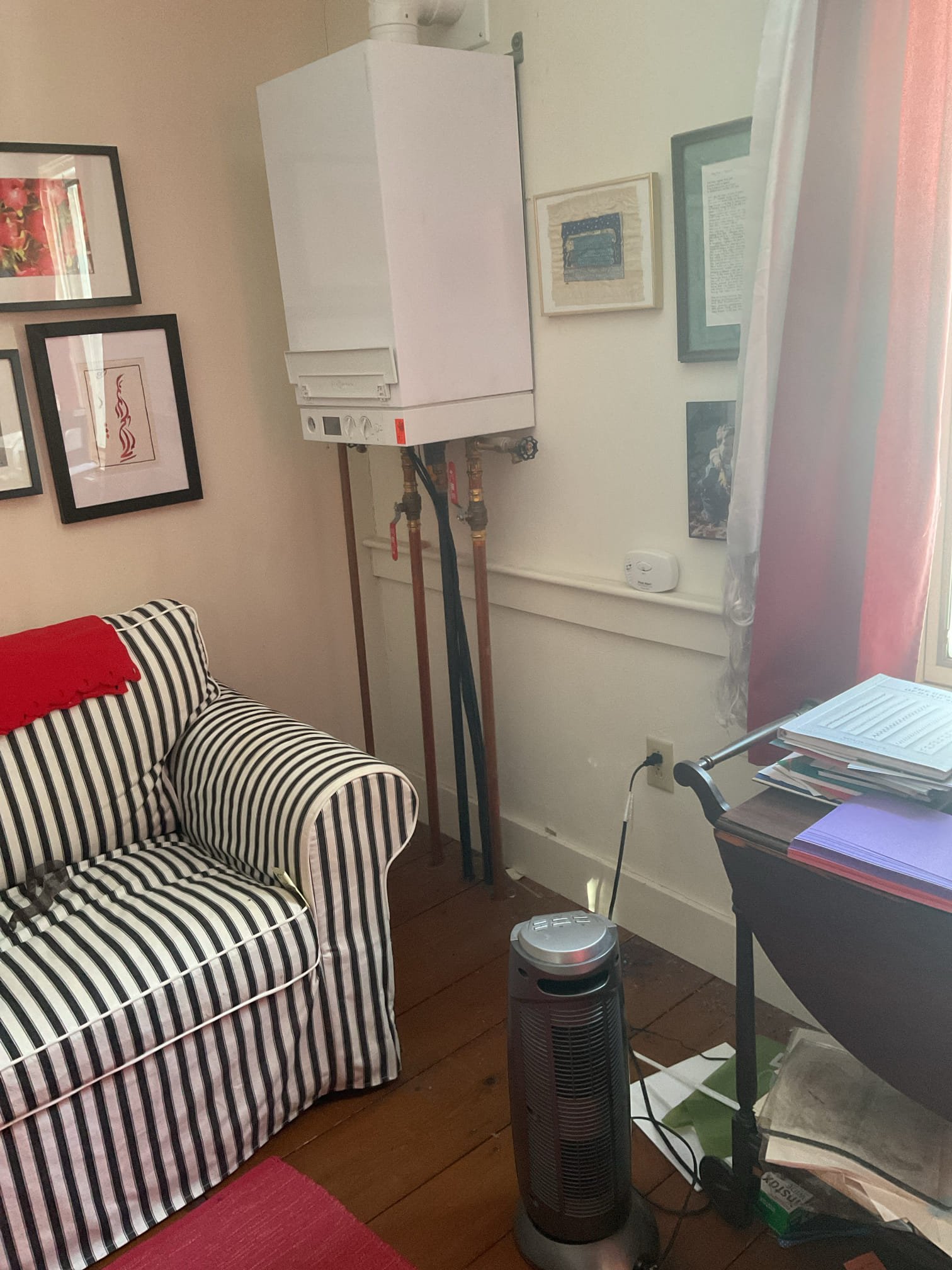 We were contacted for an emergency “no heat” concern reported by the homeowner’s friend who is caring for the property while they are away on vacation. Upon arrival, the home was found to be at a significantly reduced temperature. Inspection of the 12-year-old wall-hung boiler indicated no visible history of routine service or maintenance. The unit was displaying multiple fault codes at the time of evaluation. Considering the age of the equipment, the active fault codes, and the apparent lack of prior maintenance, it appears the boiler may be nearing the end of its expected service life and replacement may be necessary.

A senior technician will return during normal business hours to complete a thorough diagnostic evaluation to confirm the condition of the system and provide appropriate recommendations. In the meantime, temporary space heaters will be utilized to help maintain interior temperature, and the tenants—who reside in a separate building on the same property—will ensure the p