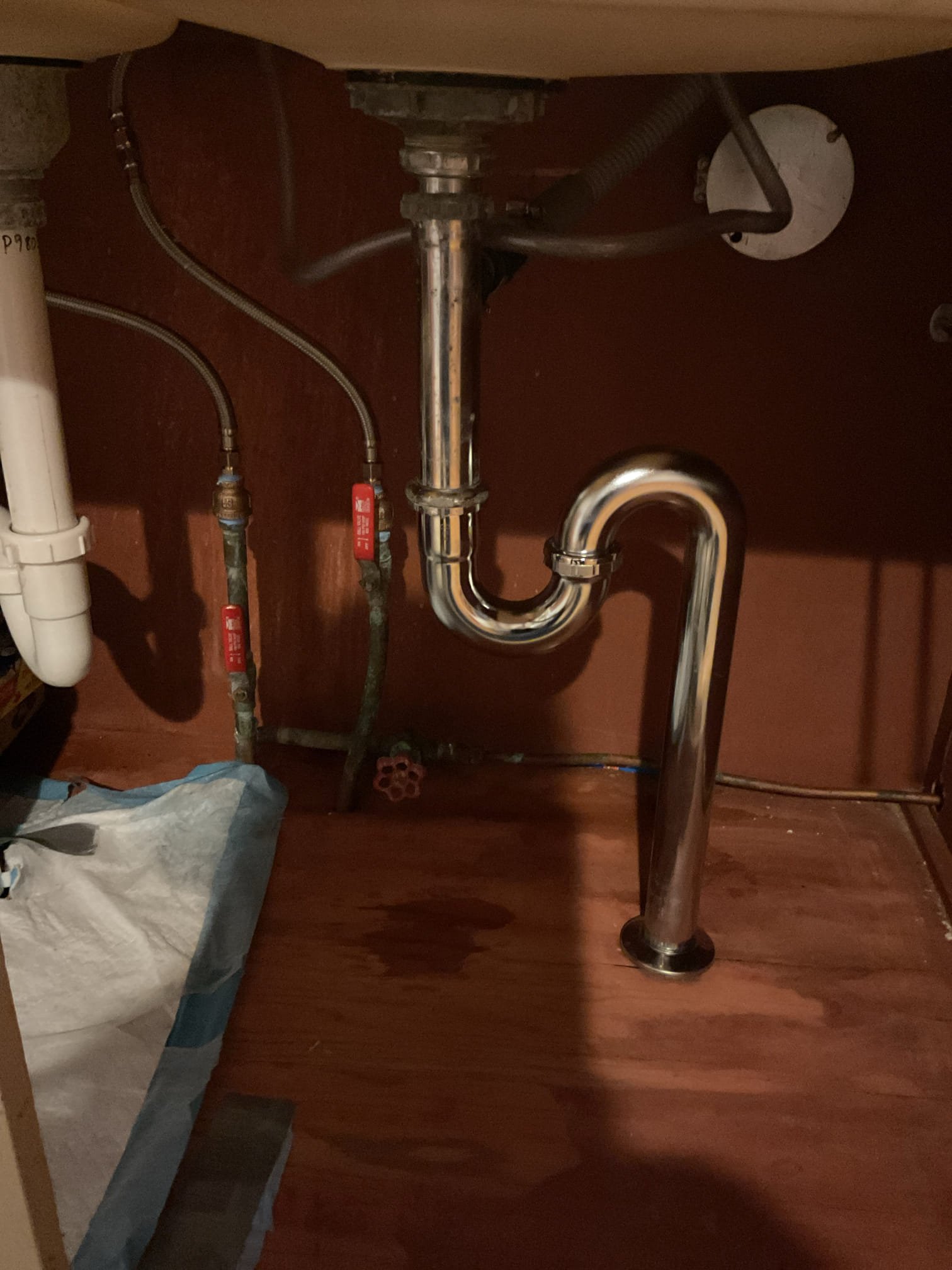 During our initial evaluation, we identified that the existing S-trap under the kitchen sink was heavily corroded and showing signs of deterioration that could lead to leaks. We replaced the kitchen faucet with the homeowner-supplied unit and installed a new S-trap assembly to ensure proper drainage and long-term reliability. After completing the repairs, we tested the faucet and drain system for correct operation and checked all connections thoroughly; no leaks were detected at the time of service, and the system is functioning properly.