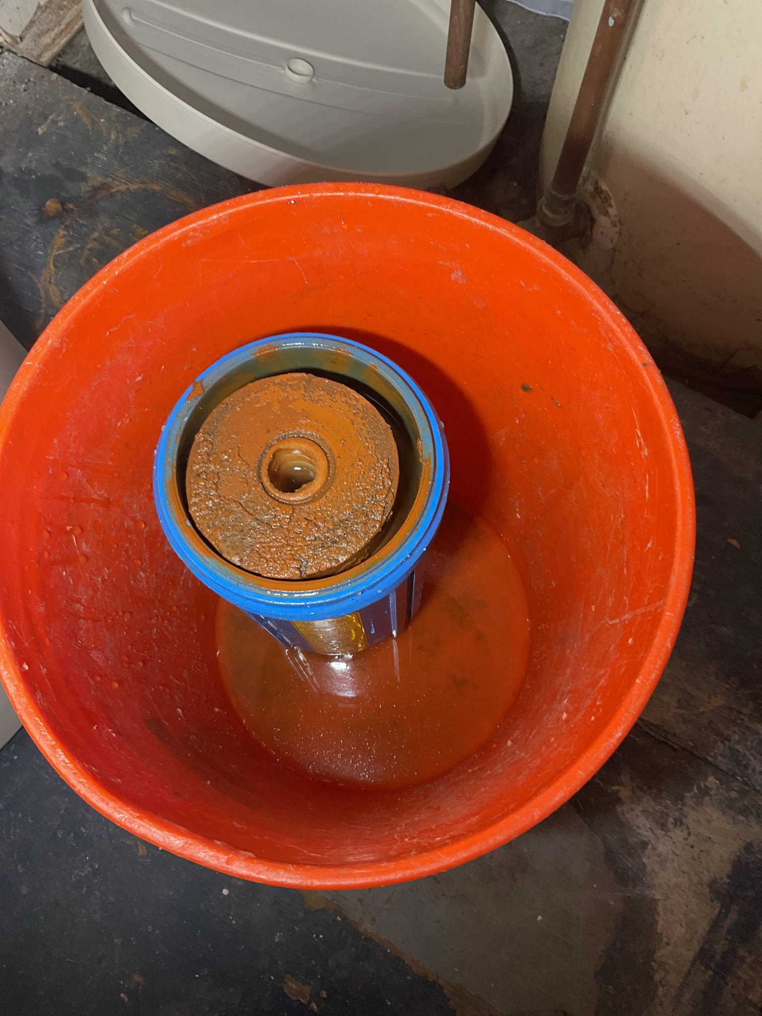 The existing sediment cartridge is worn and no longer effectively filtering debris from the water. We will replace it with the customer-supplied cartridge to restore proper filtration and protect plumbing fixtures and appliances. Upon arrival we discussed with homeowner the replacement of sediment filter at the 3 month marker after installation of new filter housing in November of 2025. With approval we shut water, drained pressure and removed sediment filter from housing. We found the filter to be extremely dirty and full of iron and indicating time for replacement. Cleaned housing and gasket thoroughly applying new lubricant sealant, installed new sediment cartridge and tightened housing firmly. Turned water on to residence and checked for leaks on work performed with no leaks at current time.