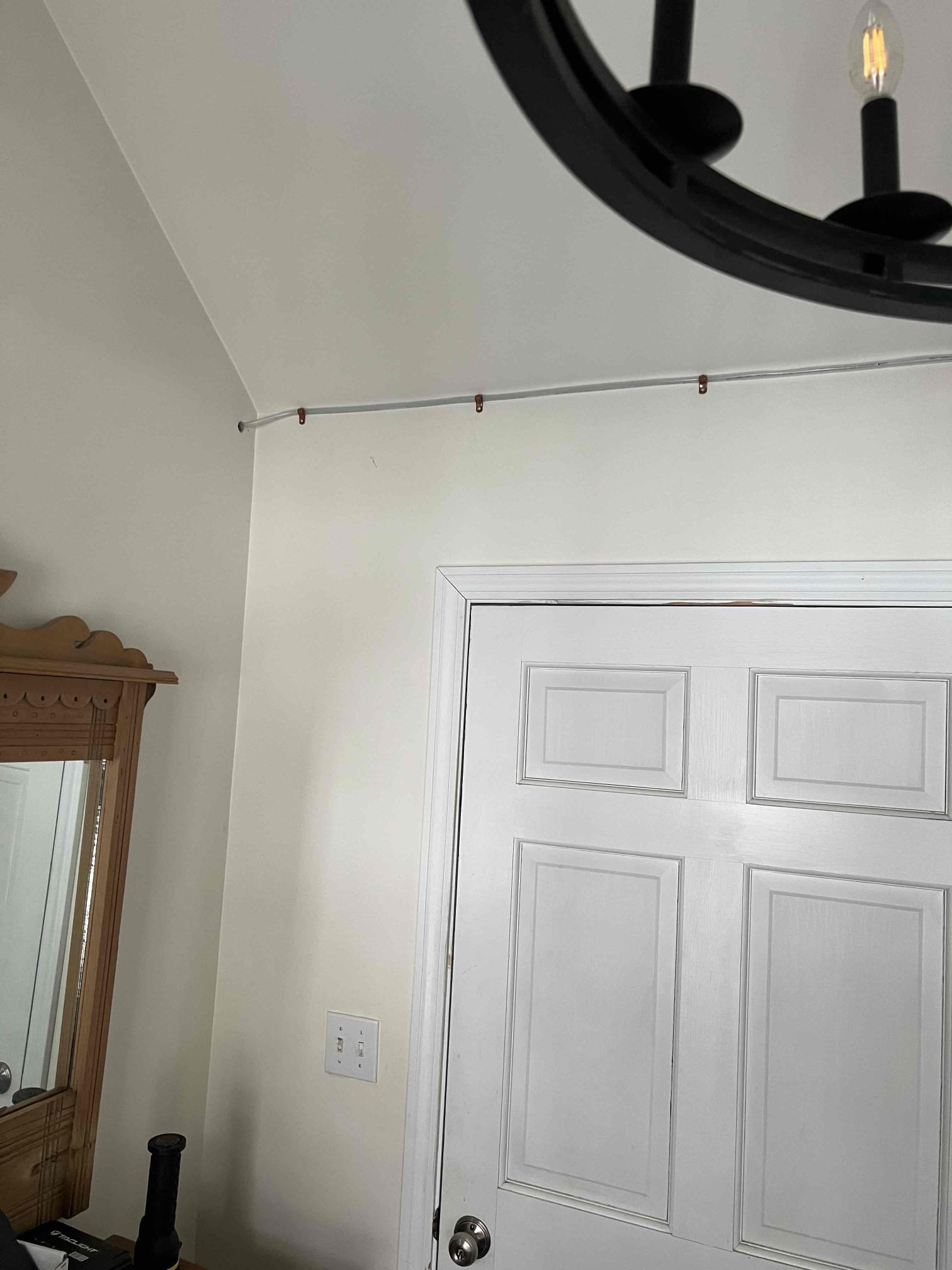 Rerouted condensation line from the boiler in the entryway to the washing machine drain. Removed old pvc condensate drain and caulked all of the wall penetrations. Tested condensation pump and verified that there was no leaks, system is working properly at this time.