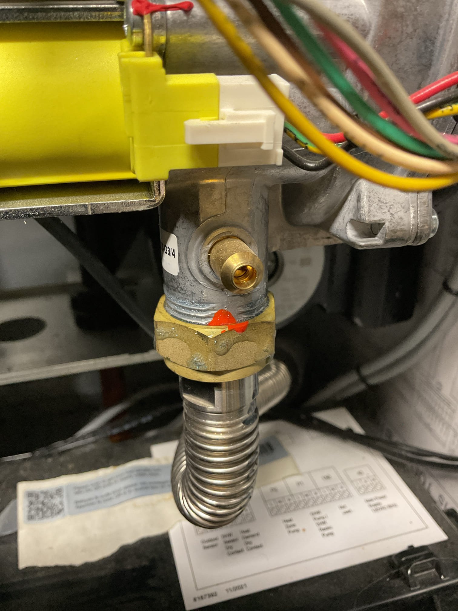 Arrived on site to perform an annual tune up on a Viessmann boiler. We provided an estimate for the work which was accepted.

We started by turning the gas and power supply off to the boiler. We then disconnected the gas line and removed the front plate to the heat exchanger. We inspected and cleaned the igniter electrodes, flame sensor, and the heat exchanger. We sprayed the heat exchanger with citrusurf and then rinsed with water. Once clean, we put the boiler back together and test ran it to perform a combustion analysis and to check for CO leaks. No leaks present.

Next year we may want to think about replacing the rear refractory as it is starting to crack near the edges.

Thank you for your business!