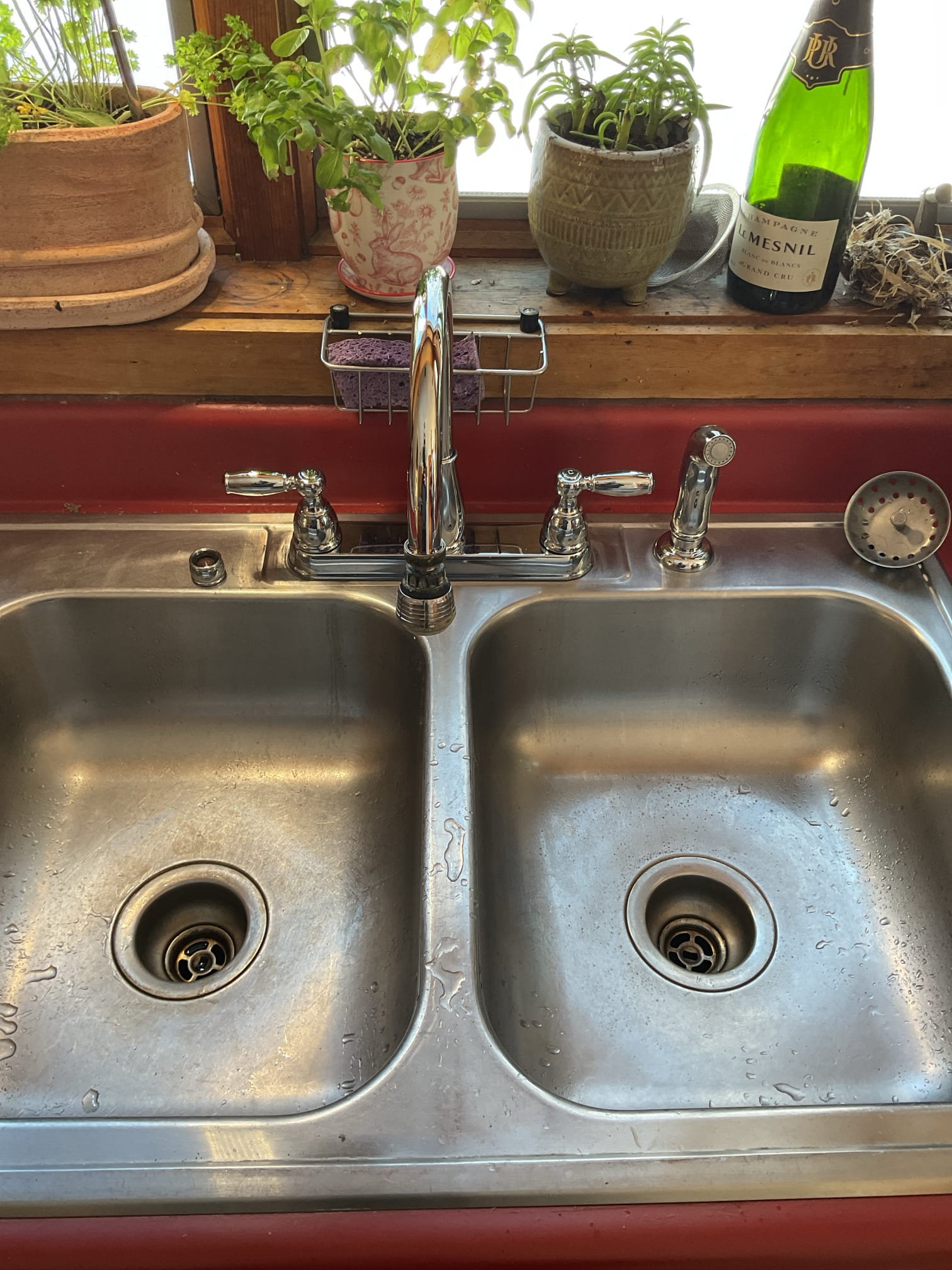 Upon arrival, the existing leaking faucet was removed and replaced with a customer-supplied faucet to restore proper operation and eliminate the leak. During the installation, it was found that the existing gate-style shutoff valves were inoperable and would not turn, requiring their removal and replacement. Two new quarter-turn shutoff valves were installed to improve reliability and allow for easier future operation and servicing. The water supply lines were then reconnected to the new faucet, and all connections were properly secured. The system was thoroughly tested to confirm proper function and to ensure there were no leaks. All work was completed using standard professional plumbing practices.