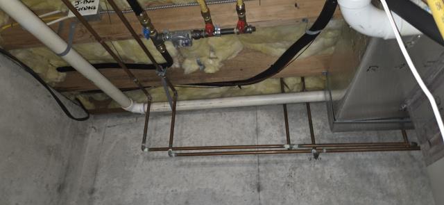 Supplied and changed the 25 x 25 x 1 air filter. Cleaned the flame sensor. Blew out the condensate and pressure switch tubing. checked blower capacitor. Shop-vacuumed the inside of the furnace and burner box. Checked the temperature rise. Performed a combustion analysis. The furnace shows early signs of a crack in the heat exchanger. The furnace has a slightly orange flame, has high oxygen levels, and slightly high carbon monoxide levels. The furnace is operating safely and not putting any carbon monoxide into the ductwork. 