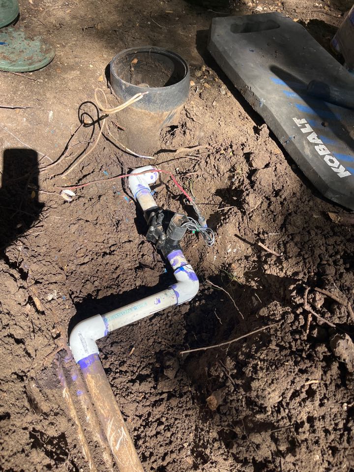 Cut out old sprinkler valve installed a new Rainbird 1 inch valve 