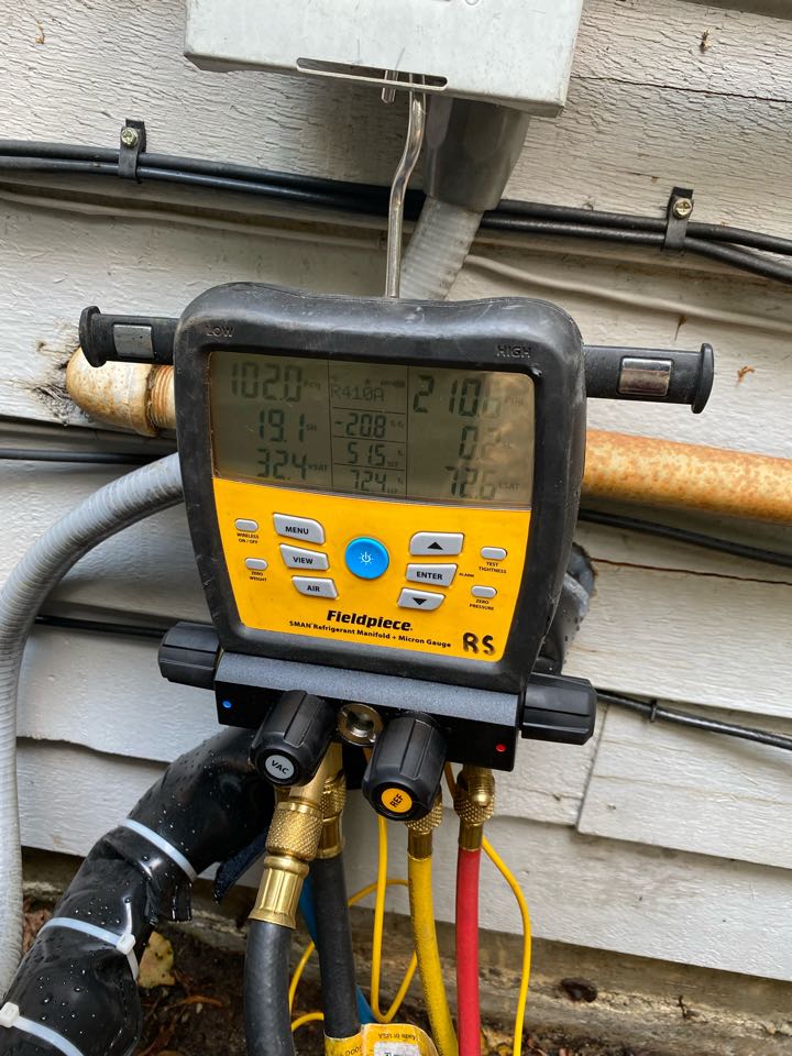 I found this unit with no sub cool and slightly low pressures. I topped off the refrigerant and got the subcool where it needs to be. Unit cools quite well now 