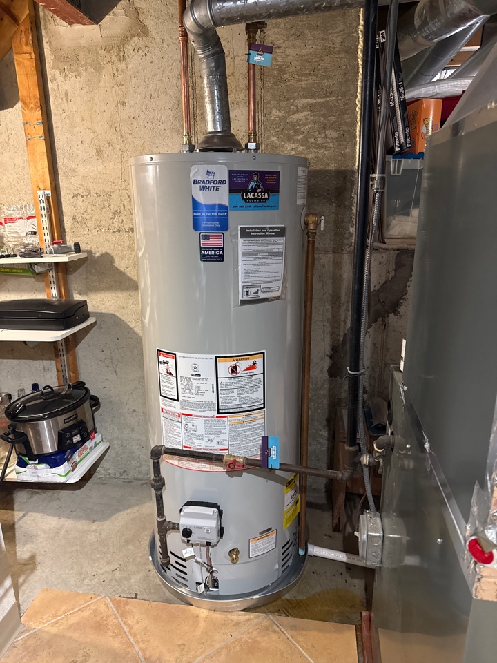 Installed new 50 gal water heater with new isolation valve 
