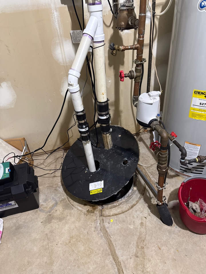 Installing new sump and battery back up system in downers this is the old 