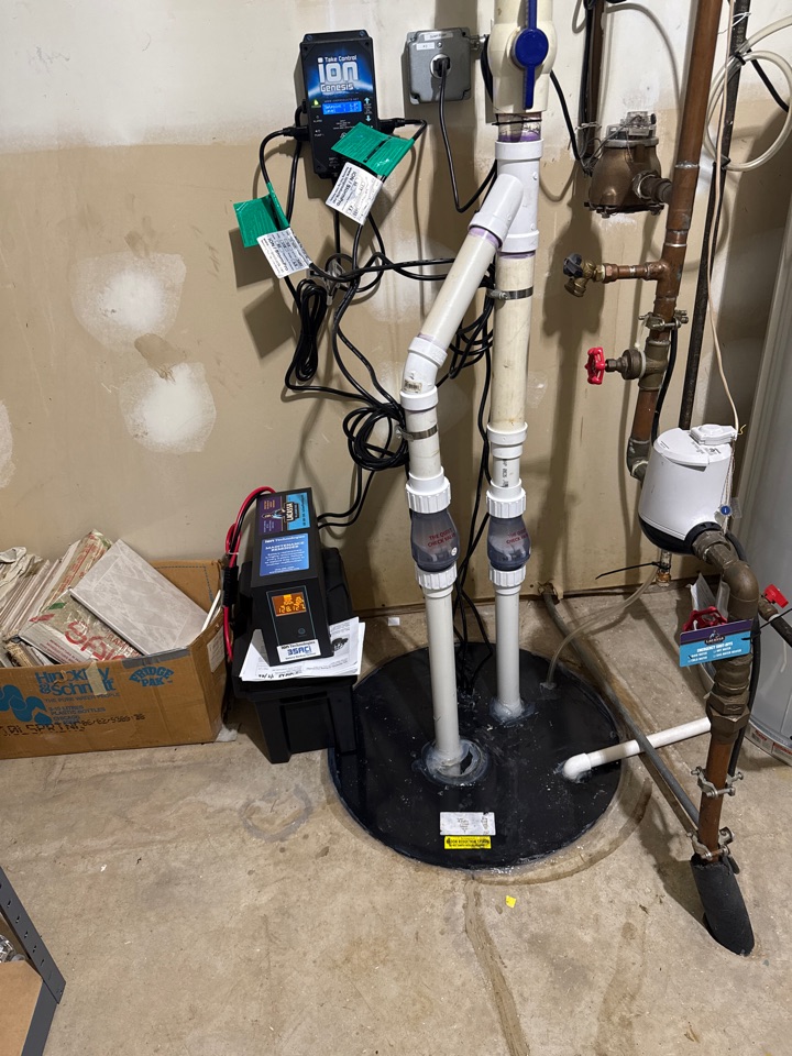 Installed new sump pump and battery backup system