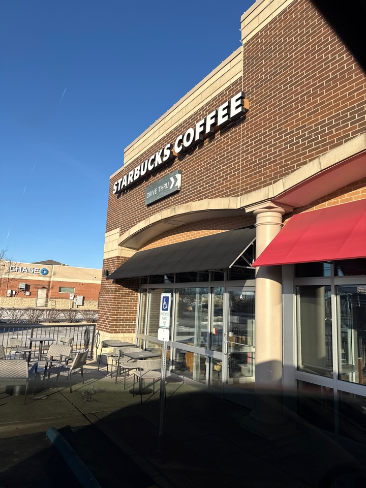 Stopping for a delicious pick me up at the local Starbucks in Darien Illinois 