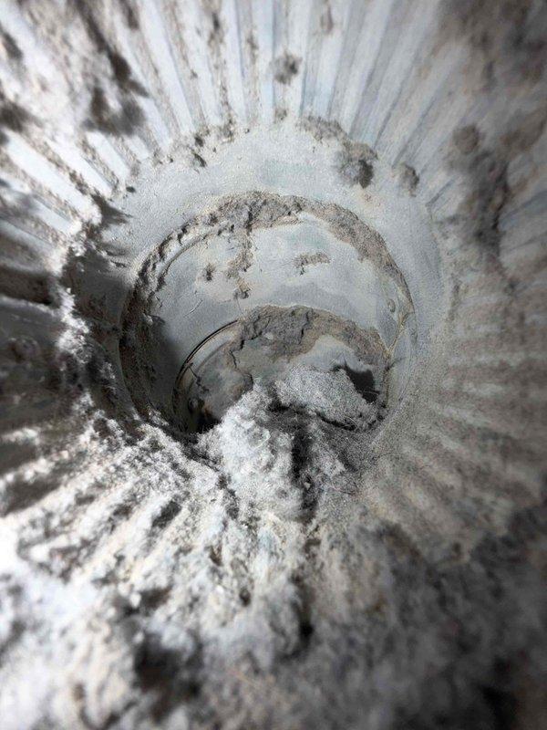 Completed dryer vent cleaning service at residential property with significant lint and debris accumulation observed throughout the ductwork system. Removed heavy buildup from the vent line and exhaust termination point to restore proper airflow and reduce fire hazard risk. System now operating with improved ventilation efficiency.