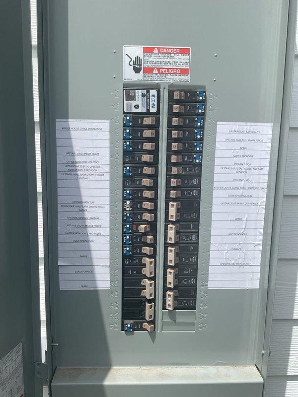 Responded to non-functioning GFCI outlet on backside of residence serving the irrigation sprinkler system. Inspected the dedicated outlet circuit, verified power supply at the electrical panel, and tested GFCI protection functionality. Replaced faulty GFCI receptacle with new weather-resistant device rated for outdoor irrigation equipment use. Verified proper wiring connections, confirmed ground fault protection operation through test button functionality, and restored power to sprinkler system controller.