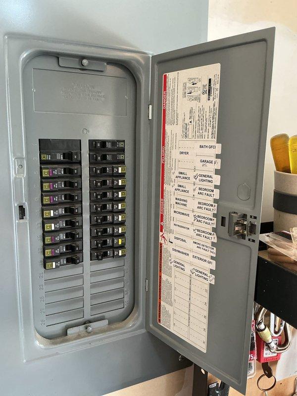 Responded to service call for non-functioning ceiling fan and two dead electrical outlets in residential property. Upon arrival, accessed main electrical panel to diagnose power distribution issues affecting multiple circuits. Conducted thorough inspection of circuit breakers, identifying tripped or faulty breaker controlling affected zones. Reset breaker and verified proper connection of all electrical components within panel. Tested ceiling fan circuit and both outlet circuits to confirm power restoration. All affected fixtures and outlets restored to full operation. Verified proper breaker labeling and panel directory accuracy for future reference.