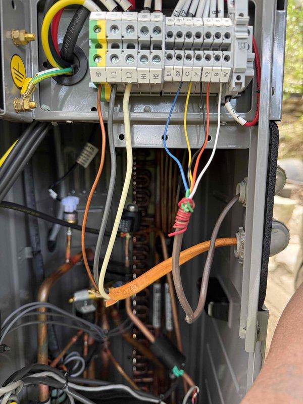 Successfully installed a new 3-ton side discharge variable speed heat pump system with matching air handler. The installation included complete system setup with proper refrigerant charging, electrical connections at the outdoor unit's control panel, and verification of all operating parameters using digital manifold gauges. All refrigerant lines were properly connected and tested, with system diagnostics confirming optimal performance levels. The existing filtration system was retained per specifications. The complete installation is backed by a 10-year parts and labor warranty, and financing was arranged through Synchrony Financial.