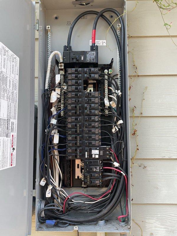Responded to a service call at a 6-year-old residential property experiencing power loss issues following recent septic system work performed by another contractor. Upon arrival, conducted a comprehensive electrical system inspection to diagnose the power disruption affecting specific circuits and equipment.

Performed a thorough examination of the main electrical panel mounted on the exterior of the residence. Inspected all circuit breakers, verified proper connections, and tested for any tripped breakers or loose wiring that may have resulted from ground disturbance during the septic installation. Checked the integrity of all branch circuits, including the main service conductors entering the panel through the overhead conduits.

Evaluated the exterior electrical components, including the utility meter and service entrance equipment, to ensure no damage occurred during the excavation work. Verified proper grounding and bonding connections throughout the electrical system. Tested volt