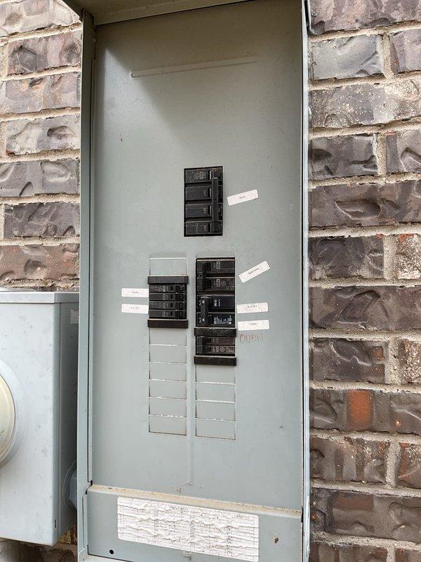 Completed comprehensive electrical maintenance service on 17-year-old residential property with two breaker panels. Performed full panel tune-up on both exterior wall-mounted and garage breaker boxes, including inspection and tightening of all breaker connections, bus bar lugs, and terminal points. Conducted whole-home electrical safety inspection with testing of all GFCI outlets throughout the residence, verified proper operation and battery function of smoke detectors in attic and living areas, and completed 30-point electrical system evaluation. All breaker panels found in good working condition with proper labeling, all safety devices tested functional, and system operating within normal parameters.