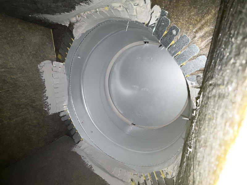 Responded to a no-heat complaint following recent maintenance and inspected the Lennox furnace control board, low-voltage wiring, and blower compartment, including terminal connections, wire nut splices, and wiring harness routing. Also inspected the supply plenum takeoff collar and verified sealant and insulation condition at the damper fitting, then confirmed the unit was operating properly through a heating cycle.