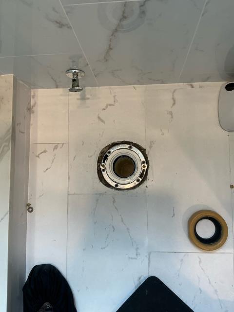 I replaced the toilet in the upstairs guest bathroom and replaced the closet flange underneath it as well. I also replaced the toilet seat and rebuilt the toilet in the downstairs powder bathroom. Then I did a video inspection of the sewer system.