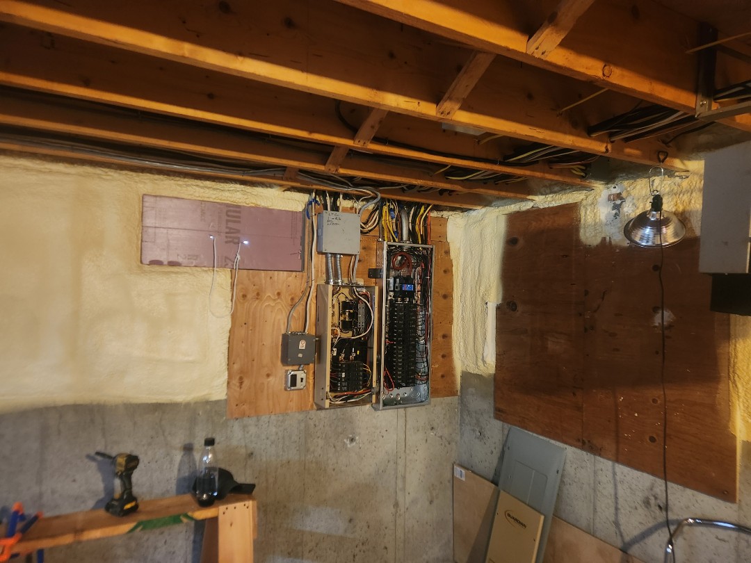 Big cleanup of a mess in the basement. this customer had breakers falling out their old panel. New 40 space Eaton Main panel and a bunch of cleanup. 