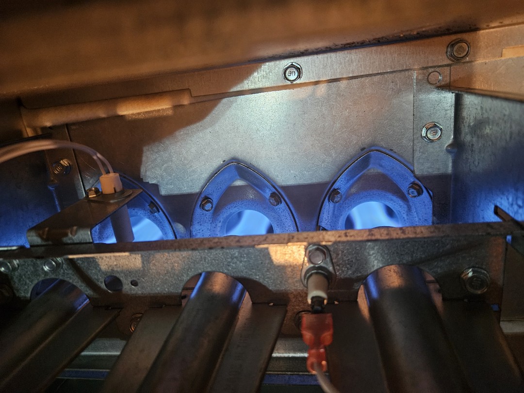 fall heating maintenance for the HVAC Protection Pledge. 

Trane furnace, while house system, two zones. 

completed the heating maintenance today. checked and tested all heating components. everything tested well and there were no issues to be report at this time. 