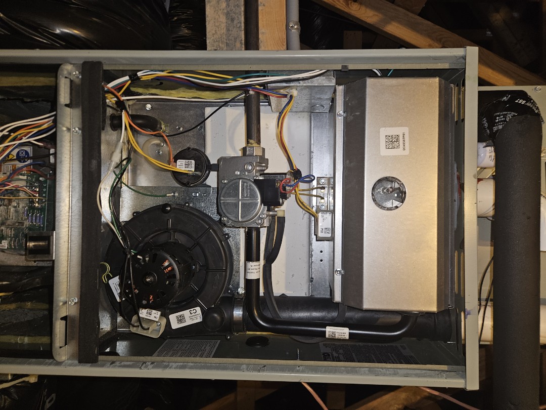 fall heating maintenance for the HVAC Protection Pledge. 

Trane furnace, while house system, two zones. 

completed the heating maintenance today. checked and tested all heating components. everything tested well and there were no issues to be report at this time. 