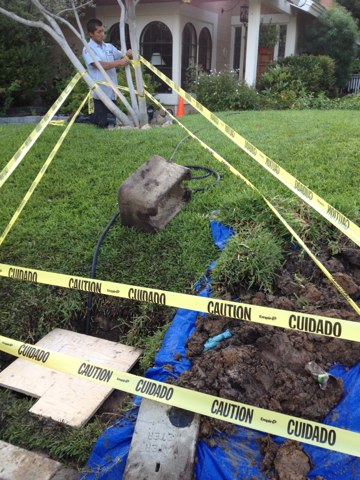 Replace leaky water main