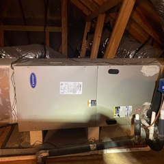 Maintenance check on carrier system. Checked duct work for air leaks. 