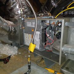 A/C check before the customer purchased the home. Performed heating and cooling inspection on a Carrier gas furnace system. Tested for carbon monoxide levels, checked condenser, compressor, motors, and electrical components. Made buyers know concerns with a/c system. 