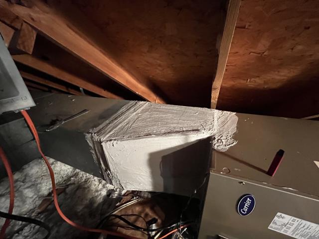 Rebuilt a ductwork transition. It is sealed very tight