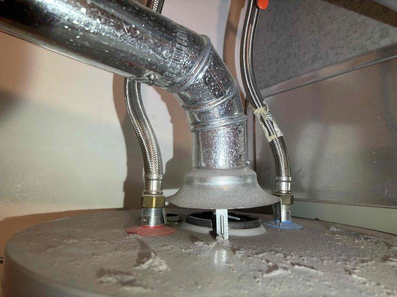 Responded to service call for water heater leaking from relief valve. Diagnostic testing revealed excessive system pressure at 100-110 PSI, well above normal operating range. Adjusted pressure regulator and verified proper T&P valve operation to resolve the leak issue.