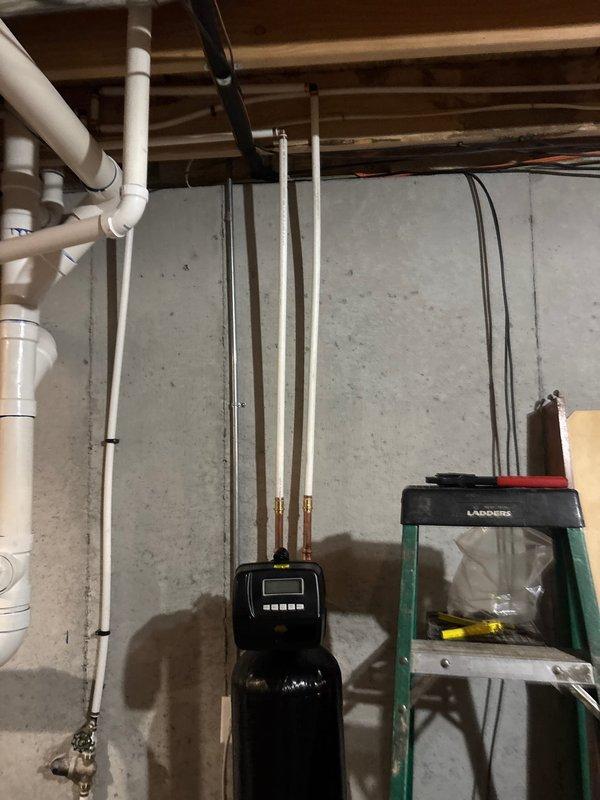 Successfully installed a Buckner's Matrix MX water softener in the mechanical room, including main water service tie-in, bypass valve installation, and system programming based on home water conditions. Created a dedicated unsoftened water hose bib in the mechanical room for outdoor use while providing initial startup salt and customer education on maintenance requirements. Completed full system testing to confirm proper operation, removed all installation debris, and upgraded customer to the Buckner's Better Maintenance Plan covering both HVAC and plumbing services.