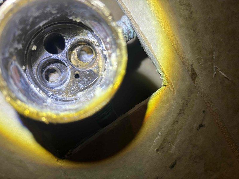 Performed service repair on Delta Monitor shower system, including replacement of corroded shower cartridge. Successfully installed new Delta single-handle trim kit, restoring proper functionality to the shower fixture. All components tested and confirmed working properly upon completion.