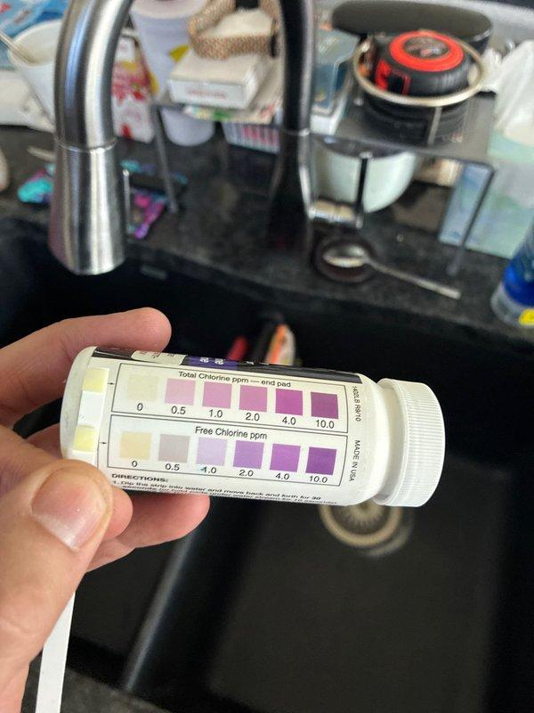 Completed preventative plumbing maintenance inspection on residential water heating system. Tested water quality using chlorine test kit to verify proper sanitization levels and checked all supply lines, shut-off valves, and connections on A.O. Smith ProLine water heater. Verified expansion tank operation and inspected copper piping network for leaks or corrosion; all components found to be functioning within normal parameters.