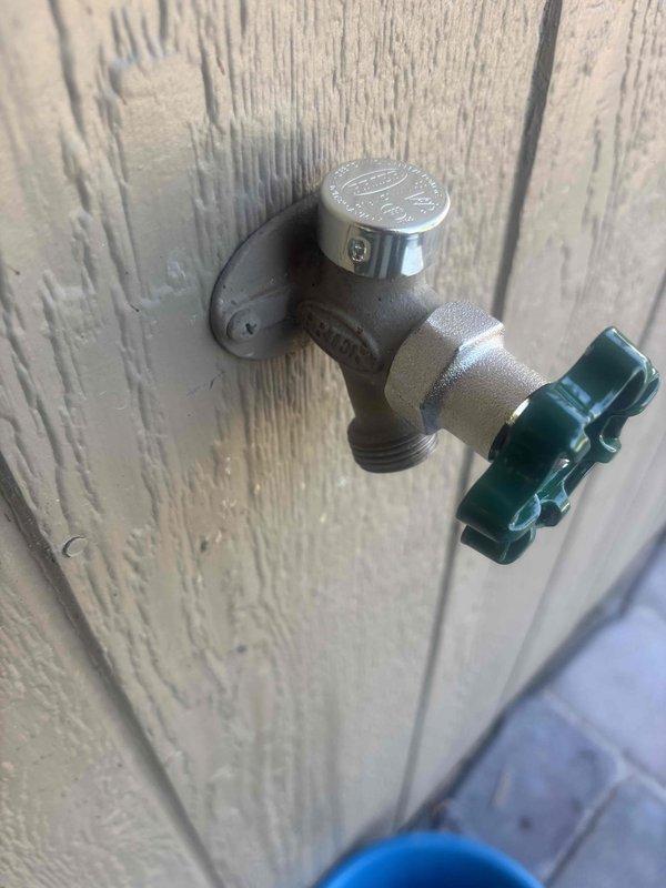 Completed replacement of two outdoor hose bibs and one shower control valve assembly. Installed new frost-free sillcocks with proper mounting hardware on exterior wood siding, including connection points compatible with existing hose attachments. Replaced shower mixing valve and trim kit with chrome finish single-handle unit, ensuring proper water temperature control and flow regulation. All fixtures tested for leaks, proper operation verified, and connections secured to manufacturer specifications.