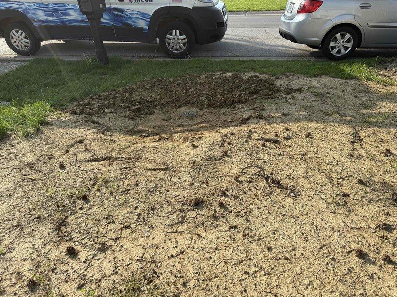 Completed six-month follow-up visit to finish grading work around previously installed sewer top hat assembly. Trimmed pipe to proper height and regraded surrounding soil to ensure proper drainage and ground stability. All work performed on exterior property with area left clean and ready for final landscaping restoration.