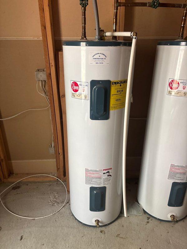 Completed preventative plumbing maintenance inspection on three residential water heaters installed in utility room. Performed visual assessment of American Standard and Rheem units, verifying proper copper piping connections, insulation integrity, and access panel conditions. Documented equipment status and installation configuration with photographs for service records.