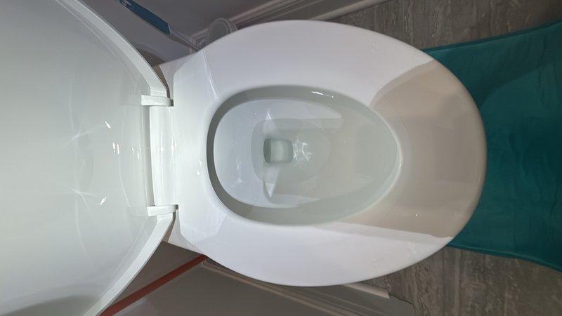 Completed installation of customer-supplied one-piece toilet in residential bathroom. Removed existing toilet fixture, installed new wax ring seal, and properly set and secured the new toilet to the floor flange. Connected water supply line, tested for proper operation and verified no leaks at base or supply connection.