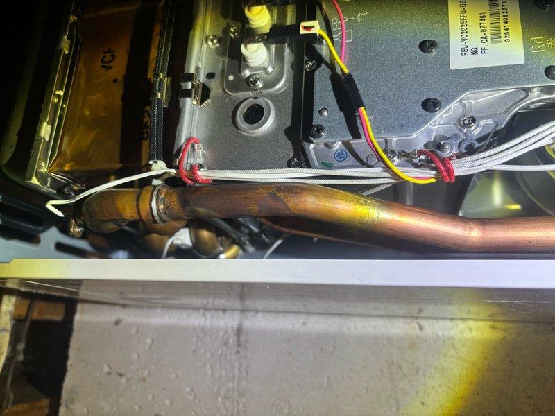 Performed routine maintenance flush on tankless water heater unit to remove mineral buildup and sediment accumulation from the heat exchanger. Descaling procedure completed successfully to maintain optimal heating efficiency and extend equipment lifespan.